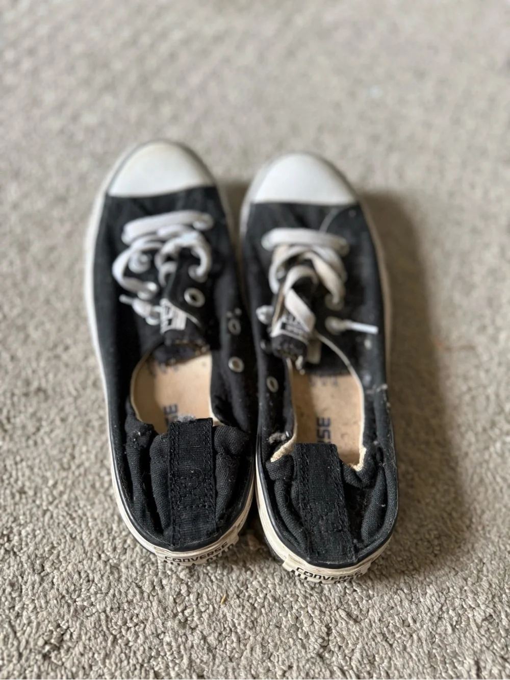 Converse Black Canvas Low-Top Sneakers with White Accents